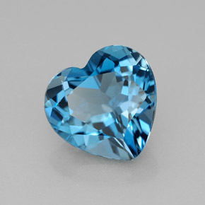 4.23 ct Blue Topaz Stone, Natural Topaz in Heart Facet Shape for Sale