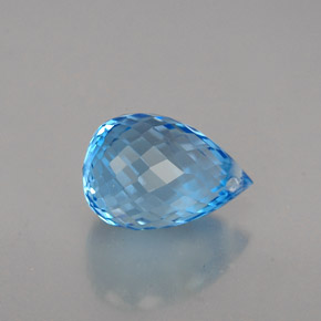 2.10 ct Blue Topaz Gemstone, Topaz Gem in Briolette with Hole Shape for Sale.