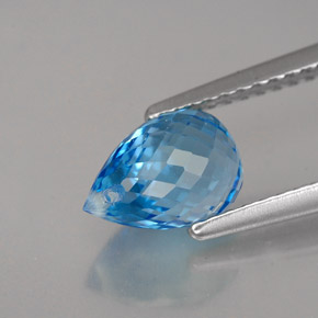 Topaz Gemstone in 8.1 x 5.6 mm Size for Sale, Topaz Stone in Swiss Blue Color