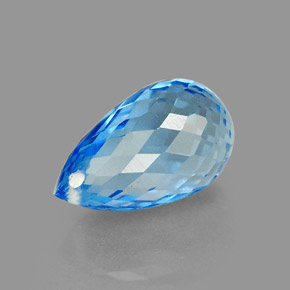 2.33 ct Blue Topaz Gemstone, Topaz Gem in Briolette with Hole Shape for Sale.