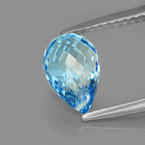 2.23 ct Blue Topaz Stone, Natural Topaz in Briolette with Hole Shape for Sale