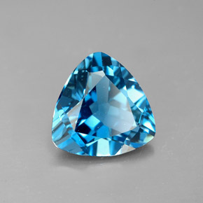 2.86 ct Blue Topaz Stone, Natural Topaz in Trillion Facet Shape for Sale
