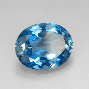 9.64 ct Blue Topaz Stone, Natural Topaz in Oval Facet Shape for Sale