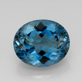 9.89 ct Blue Topaz Gemstone, Topaz Gem in Oval Facet Shape for Sale.