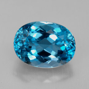 8.53 ct Blue Topaz Gemstone, Topaz Gem in Oval Facet Shape for Sale.