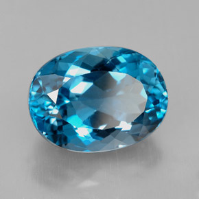 8.53 ct Blue Topaz Stone, Natural Topaz in Oval Facet Shape for Sale