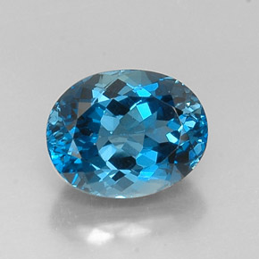 7.83 ct Blue Topaz Gemstone, Topaz Gem in Oval Facet Shape for Sale.