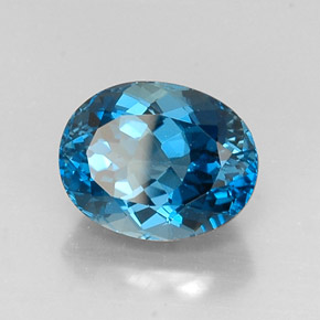 7.83 ct Blue Topaz Stone, Natural Topaz in Oval Facet Shape for Sale
