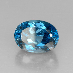 7.33 ct Blue Topaz Stone, Natural Topaz in Oval Facet Shape for Sale