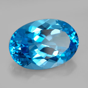 12.38 ct Blue Topaz Stone, Natural Topaz in Oval Facet Shape for Sale