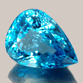 36.61 ct Blue Topaz Stone, Natural Topaz in Pear Facet Shape for Sale