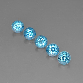 3.38 ct Blue Topaz Gemstone, Topaz Gem in Round Facet Shape for Sale.