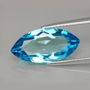 6.79 ct Blue Topaz Gemstone, Topaz Gem in Marquise Facet Shape for Sale.