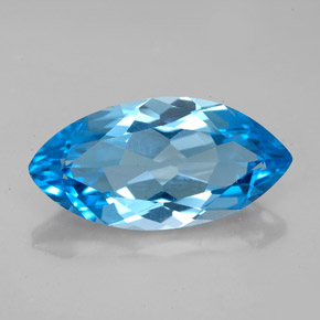 6.60 ct Blue Topaz Gemstone, Topaz Gem in Marquise Facet Shape for Sale.