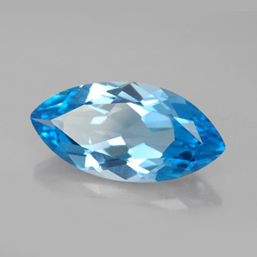 6.60 ct Blue Topaz Stone, Natural Topaz in Marquise Facet Shape for Sale