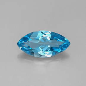 6.28 ct Blue Topaz Gemstone, Topaz Gem in Marquise Facet Shape for Sale.
