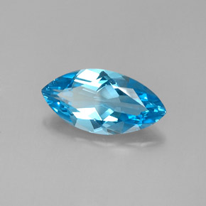6.28 ct Blue Topaz Stone, Natural Topaz in Marquise Facet Shape for Sale