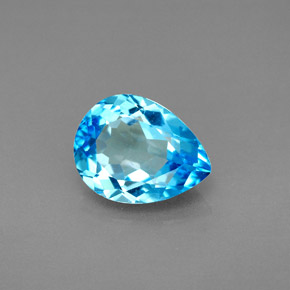 2.78 ct Blue Topaz Gemstone, Topaz Gem in Pear Facet Shape for Sale.