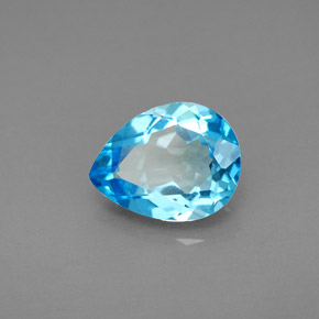 2.78 ct Blue Topaz Stone, Natural Topaz in Pear Facet Shape for Sale