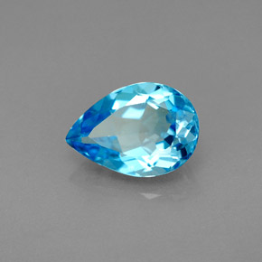 2.13 ct Blue Topaz Stone, Natural Topaz in Pear Facet Shape for Sale