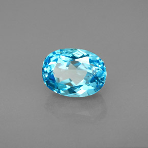 2.24 ct Blue Topaz Stone, Natural Topaz in Oval Facet Shape for Sale