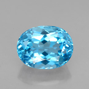 2.98 ct Blue Topaz Gemstone, Topaz Gem in Oval Facet Shape for Sale.