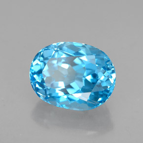 2.98 ct Blue Topaz Stone, Natural Topaz in Oval Facet Shape for Sale