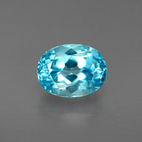 2.38 ct Blue Topaz Gemstone, Topaz Gem in Oval Facet Shape for Sale.