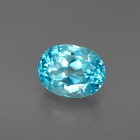 2.38 ct Blue Topaz Stone, Natural Topaz in Oval Facet Shape for Sale