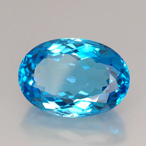 25.42 ct Blue Topaz Stone, Natural Topaz in Oval Facet Shape for Sale