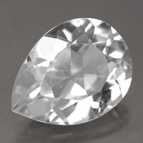 8.70 ct White Topaz Stone, Natural Topaz in Pear Facet Shape for Sale