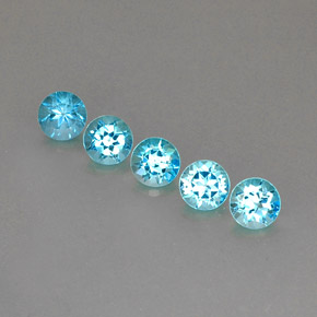 3.24 ct Blue Topaz Gemstone, Topaz Gem in Round Facet Shape for Sale.