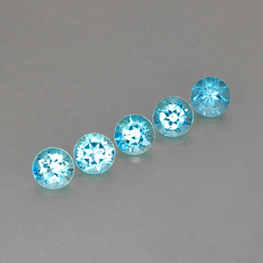 3.24 ct Blue Topaz Stone, Natural Topaz in Round Facet Shape for Sale