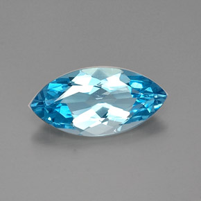 4.90 ct Blue Topaz Gemstone, Topaz Gem in Marquise Facet Shape for Sale.