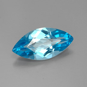 5.78 ct Blue Topaz Stone, Natural Topaz in Marquise Facet Shape for Sale