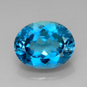 7.73 ct Blue Topaz Gemstone, Topaz Gem in Oval Facet Shape for Sale.