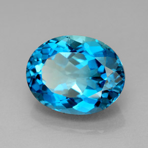 7.73 ct Blue Topaz Stone, Natural Topaz in Oval Facet Shape for Sale