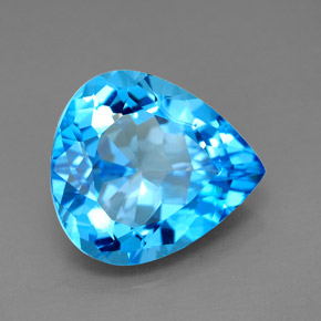 7.72 ct Blue Topaz Stone, Natural Topaz in Pear Facet Shape for Sale