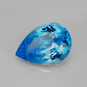 7.87 ct Blue Topaz Gemstone, Topaz Gem in Pear Facet Shape for Sale.