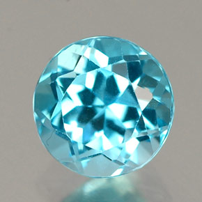 1.12 ct Blue Topaz Stone, Natural Topaz in Round Facet Shape for Sale