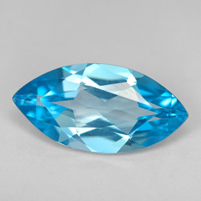 5.63 ct Blue Topaz Stone, Natural Topaz in Marquise Facet Shape for Sale