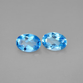 1.91 ct Blue Topaz Gemstone, Topaz Gem in Oval Facet Shape for Sale.