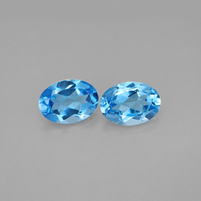 1.91 ct Blue Topaz Stone, Natural Topaz in Oval Facet Shape for Sale