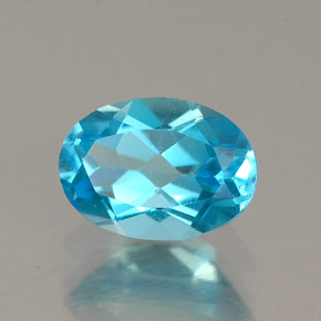 0.95 ct Blue Topaz Stone, Natural Topaz in Oval Facet Shape for Sale