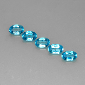2.56 ct Blue Topaz Gemstone, Topaz Gem in Oval Facet Shape for Sale.