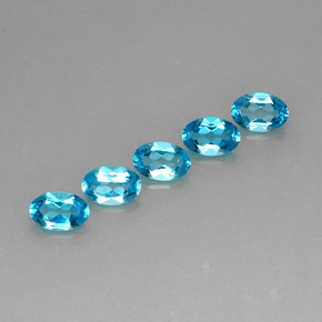 2.56 ct Blue Topaz Stone, Natural Topaz in Oval Facet Shape for Sale