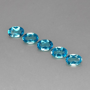 2.26 ct Blue Topaz Gemstone, Topaz Gem in Oval Facet Shape for Sale.