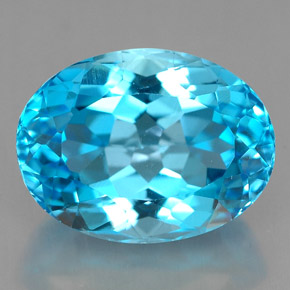 9.91 ct Blue Topaz Gemstone, Topaz Gem in Oval Facet Shape for Sale.