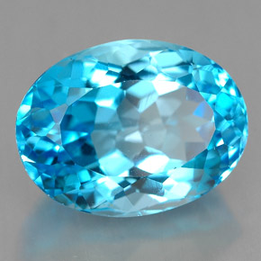 9.91 ct Blue Topaz Stone, Natural Topaz in Oval Facet Shape for Sale