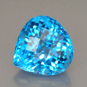 12.38 ct Blue Topaz Stone, Natural Topaz in Pear Checkerboard Shape for Sale